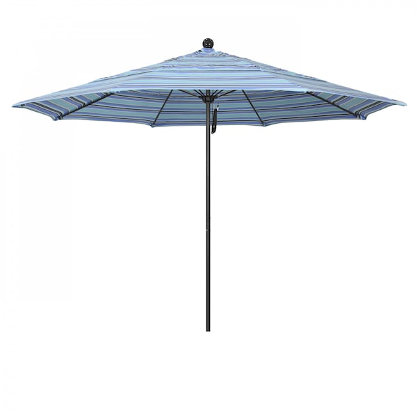 California Umbrella 11' Black Aluminum Market Patio Umbrella, Sunbrella Dolce Oasis 194061333501 - main